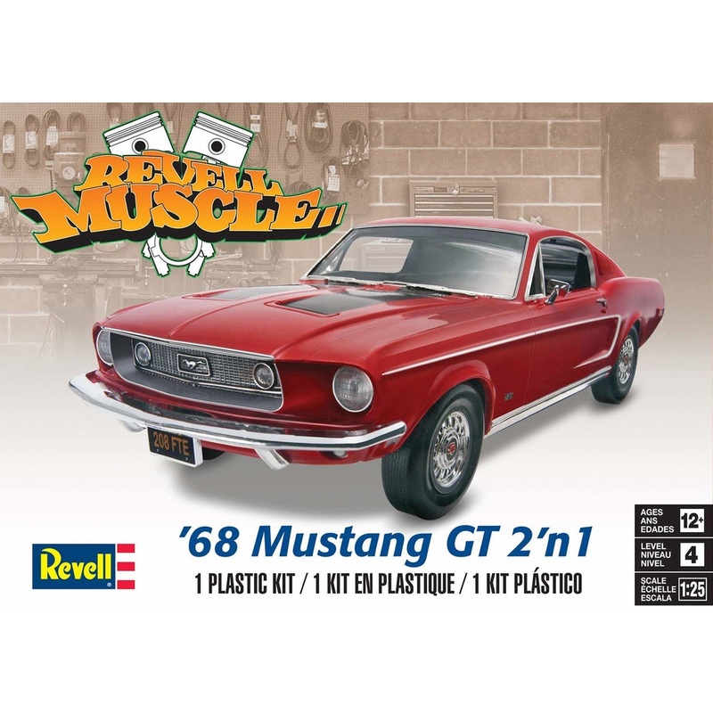 REVELL 85-4215 1/25 1968 '68 Mustang GT 2'n1