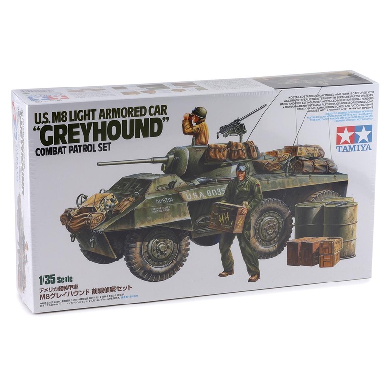 TAMIYA 25196 M8 Greyhound US Light Armored Combat Patrol 1/35 Model Kit