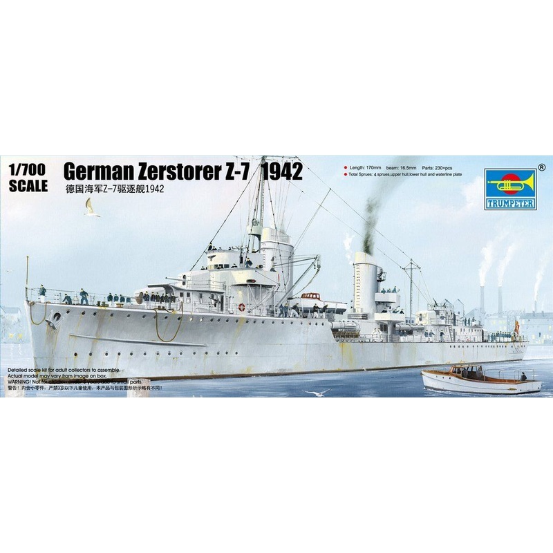 TRUMPETER 05793 1/700 German Zerstorer Z-7 1942