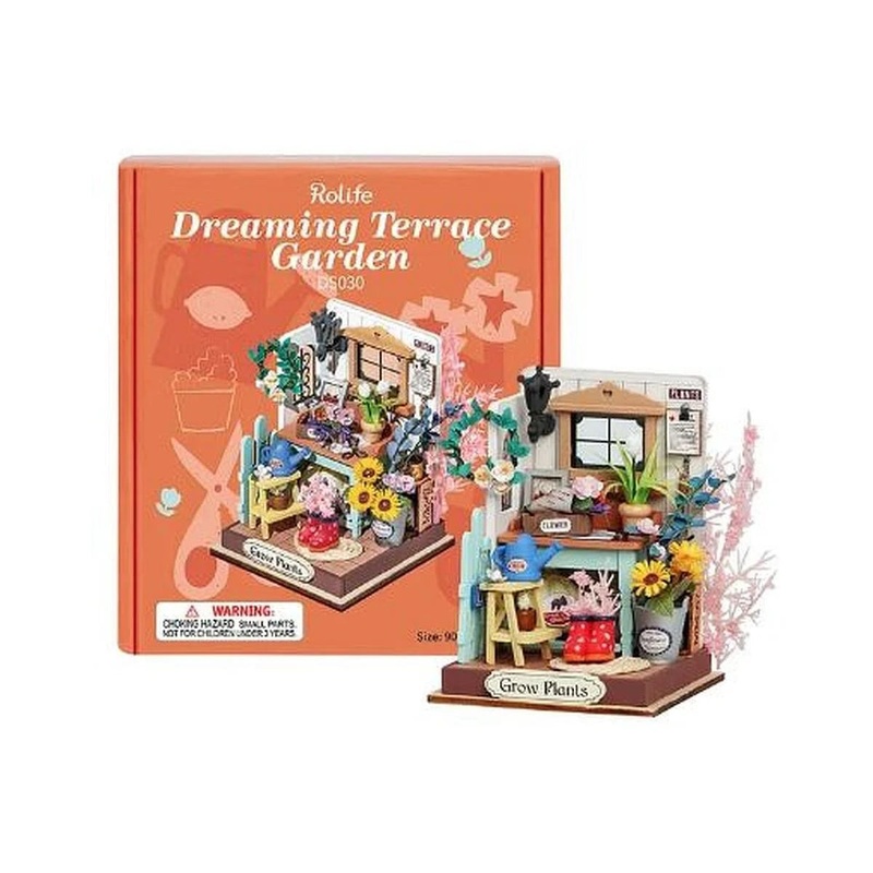 ROBOTIME DS030 Dreaming Terrace Garden DIY Miniature House Model Kit