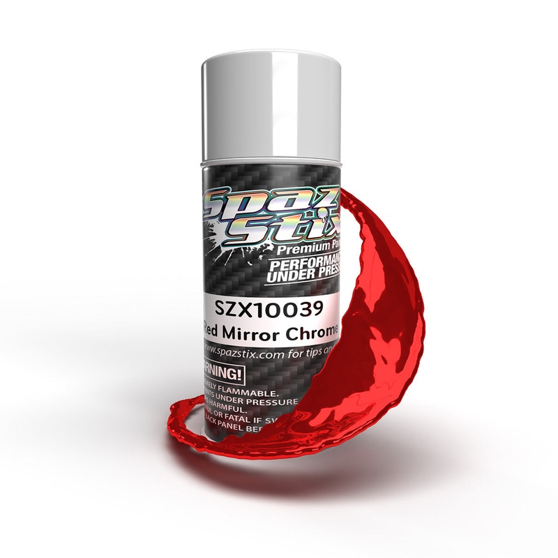 SPAZ STIX 10039 Red Mirror Chrome Aerosol Paint, 3.5oz Can