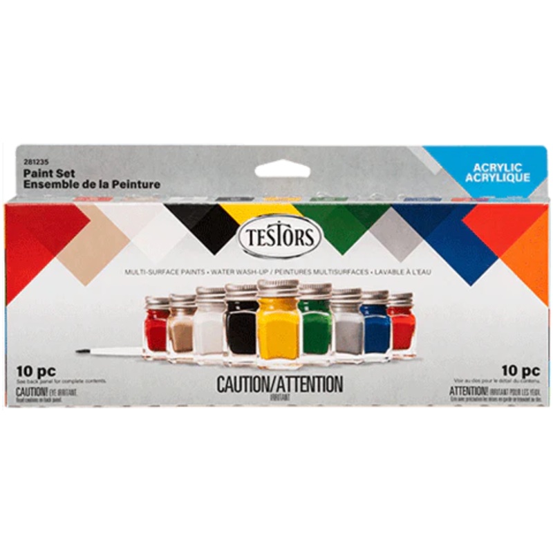 TESTORS 281235 9 Piece Acrylic Paint Set, Value