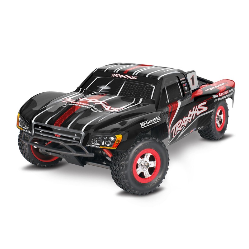 TRAXXAS 70054-8 Slash 1/16 Scale 4WD Electric Truck with USB-C charger. RTR with TQ 2.4GHz radio, Titan 550 motor and XL-2.5 ESC. Includes: 6-Cell NiMH 1200mAh battery