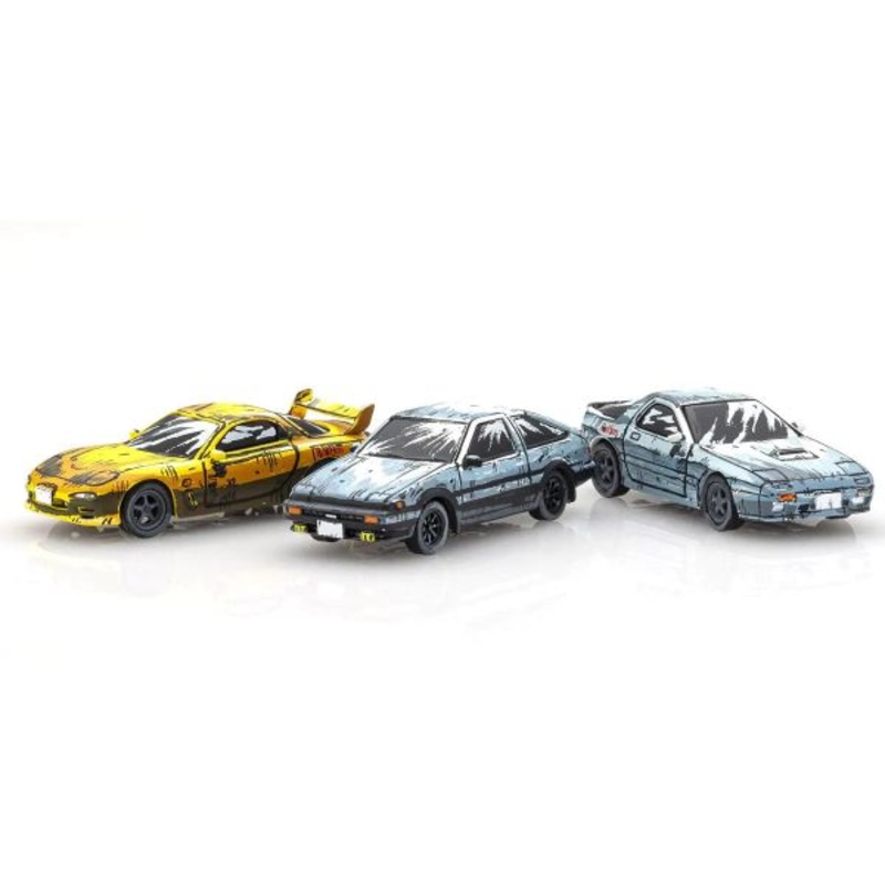 KYOSHO K07057AA 1/64 scale Initial D Manga version (Toyota Sprinter Trueno AE86 /Mazda RX-7 FD3S/Mazda Savanna RX-7 FC3S)
