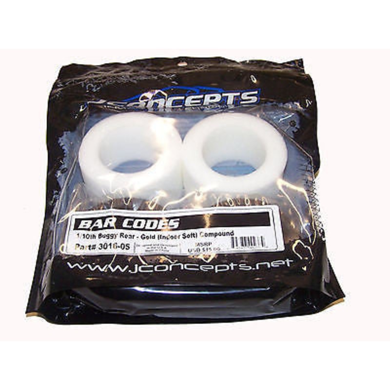 JCONCEPTS 3016-05 Bar Codes 2.2 1/10 Buggy Tire Rear Gold (2)