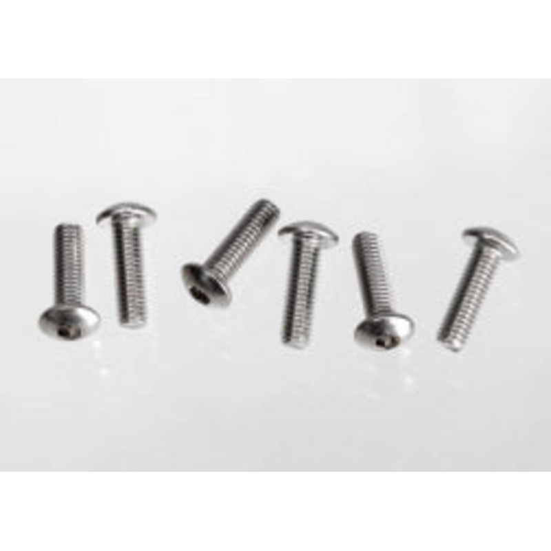 TRAXXAS 2577X Screws, 3x10 button-head machine hex drive stainless steel (6)