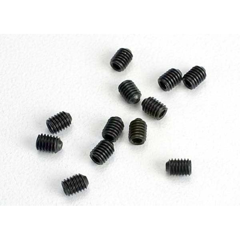 TRAXXAS 2743 Set (grub) screws, 3mm hardened (12) : SLASH 2WD, SLASH 4X4, RUSTLER, STAMPEDE 4X4 TRA2743