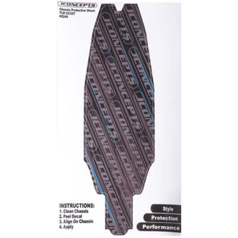 JCONCEPTS 2249 Precut Chassis Sheet TLR 22/22T Black (2)