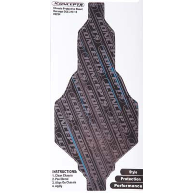 JCONCEPTS 2254 Precut Chassis Sheet Durango DEX210 + 8mm Black (2)