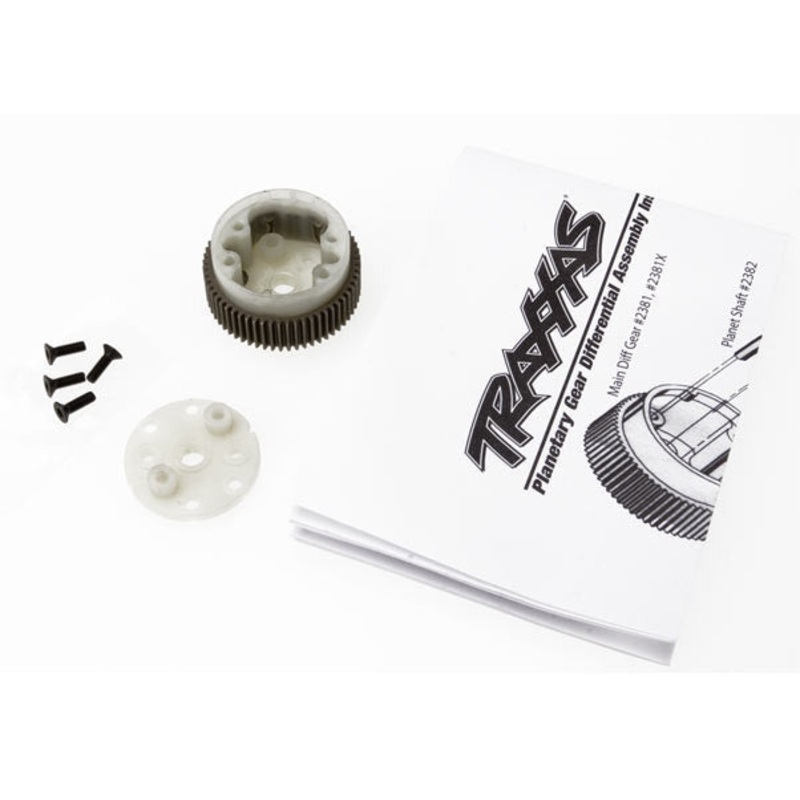 TRAXXAS 2381X Main Diff w/ Steel Ring Gear/ side cover plate/ screws : SLASH 2WD, RUSTLER, STAMPEDE 2WD
