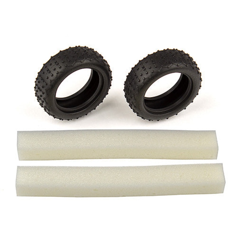 ASSOCIATED 21547 Narrow Mini Pin Tires, with inserts:14B,14T