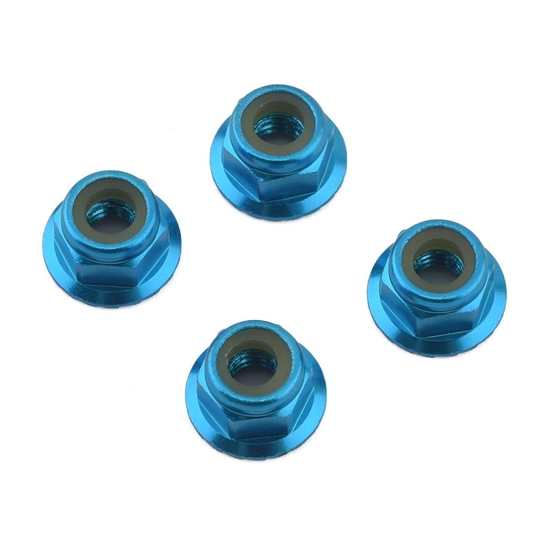 1 UP 80512 4mm Serrated Aluminum Locknuts Flanged Blue M4 (4) Lock Nuts