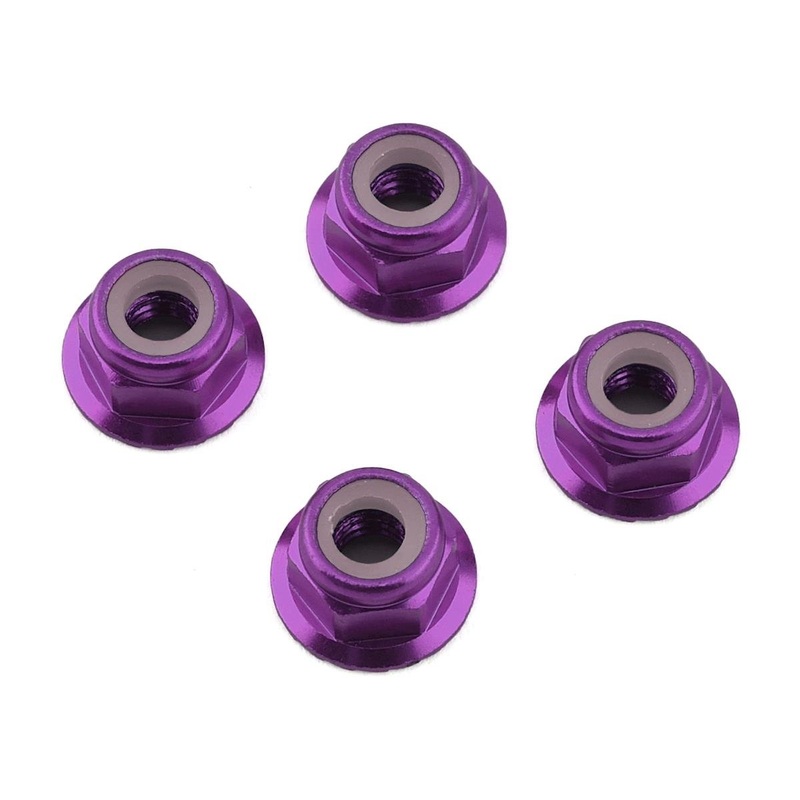 1 UP 80522 4mm Serrated Aluminum Locknuts Purple