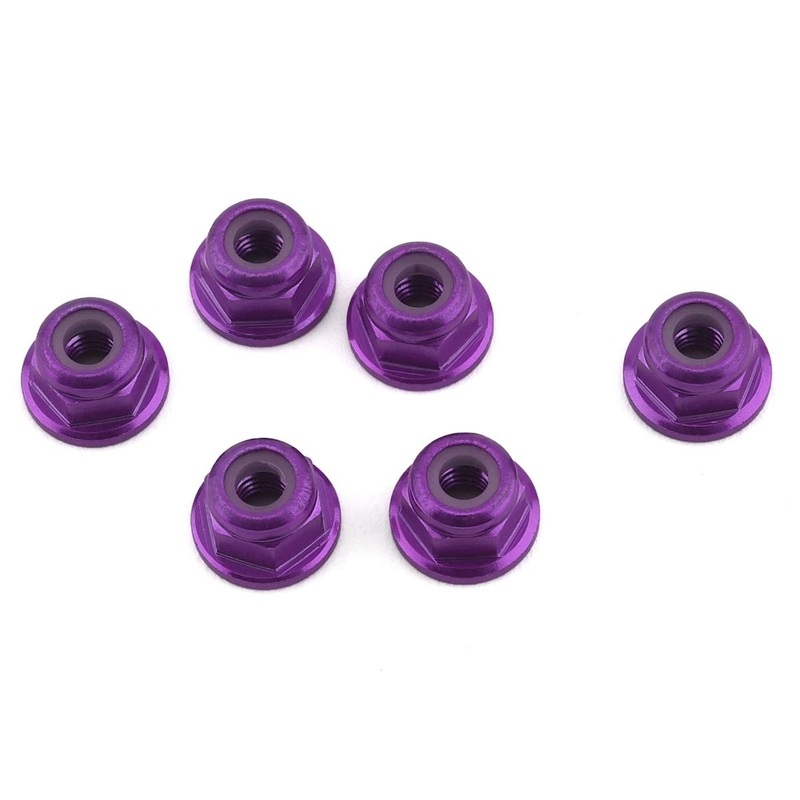 1 UP 80524 3mm Aluminum Flanged Locknuts Purple