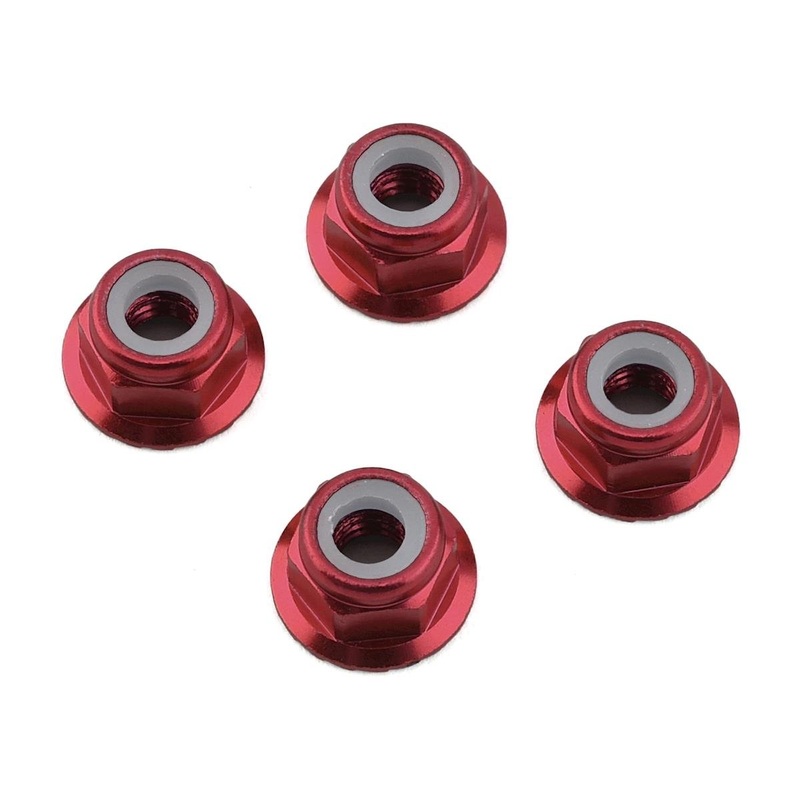 1 UP 80532 4mm Serrated Aluminum Locknuts Red
