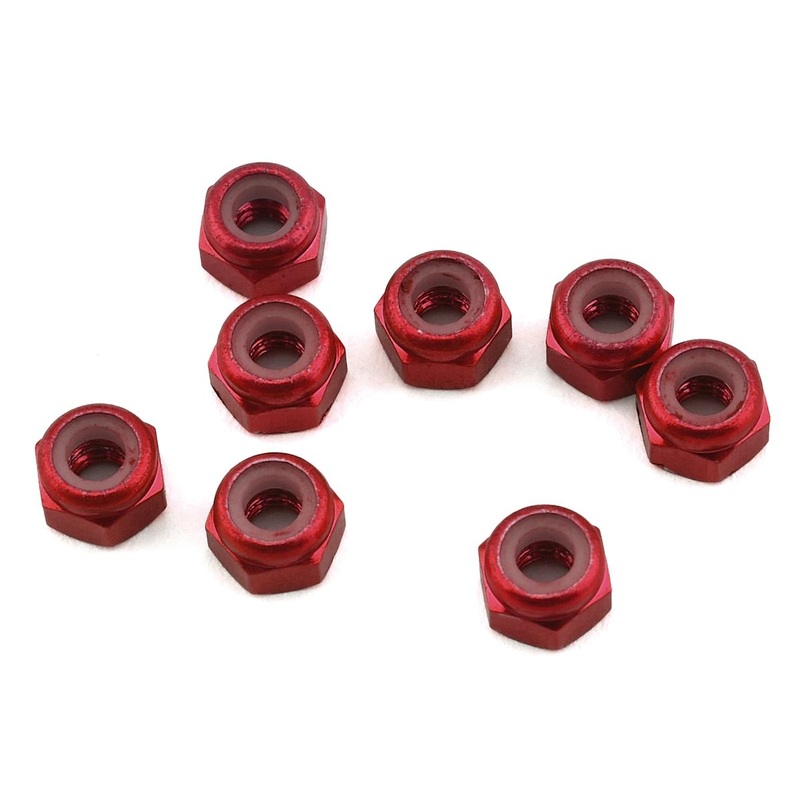 1 UP 80535 3mm Aluminum Locknuts Red