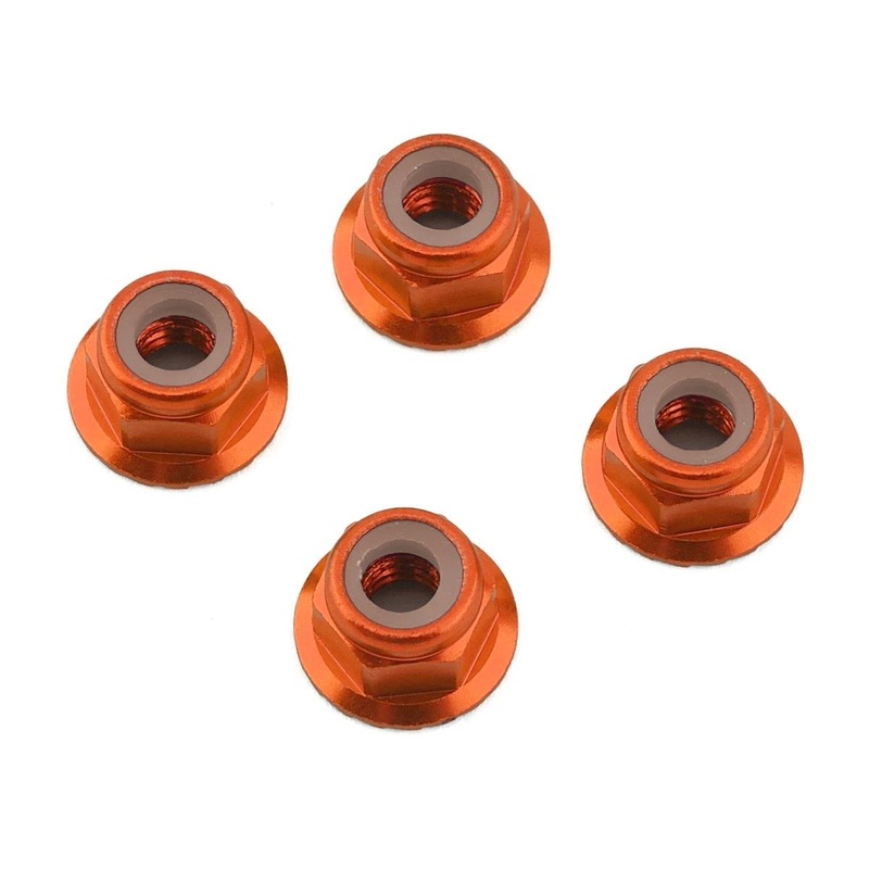1 UP 80552 4mm Serrated Aluminum Locknuts Orange