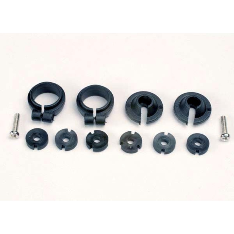 TRAXXAS 1965 Piston head set, (2 sets of 3 types)/ shock collars (2)/ spring retainers (2) : SLASH 2WD, SLASH 4X4, STAMPEDE 2WD, STAMPEDE 4X4