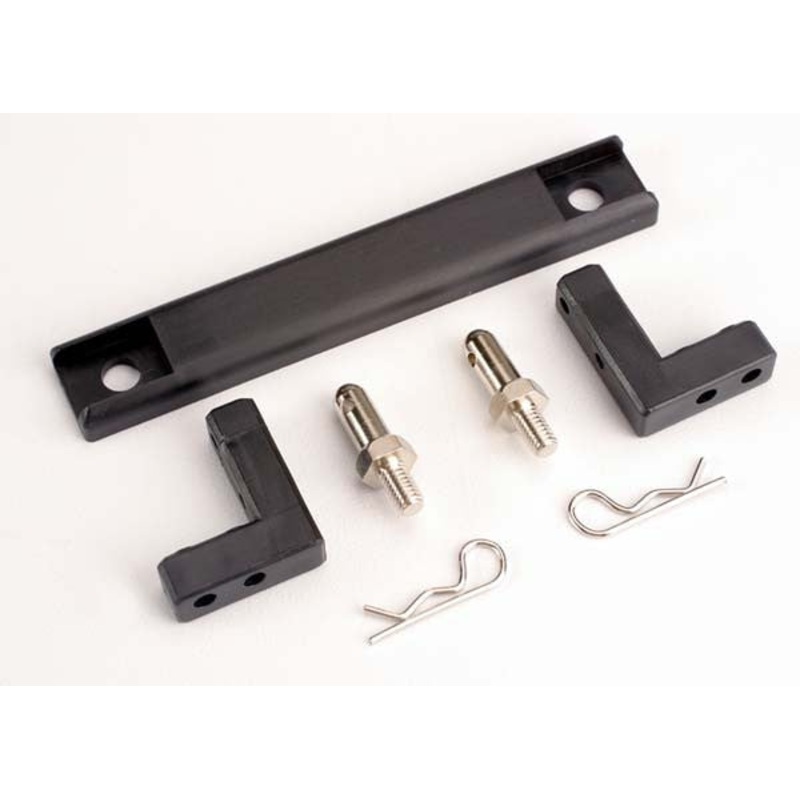 TRAXXAS 1727 Hold Down Plate ,battery/ hold-down posts (2)/ servo mounting blocks (2)/ body clips (2*DISC*