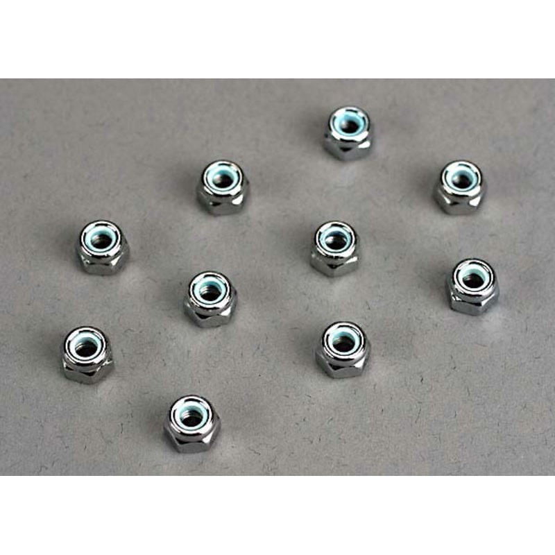 TRAXXAS 1747 Nuts 4mm Nylon Locking (10) : SLASH 4X4, RUSLTER, STAMPEDE 2WD, STAMPEDE 4X4