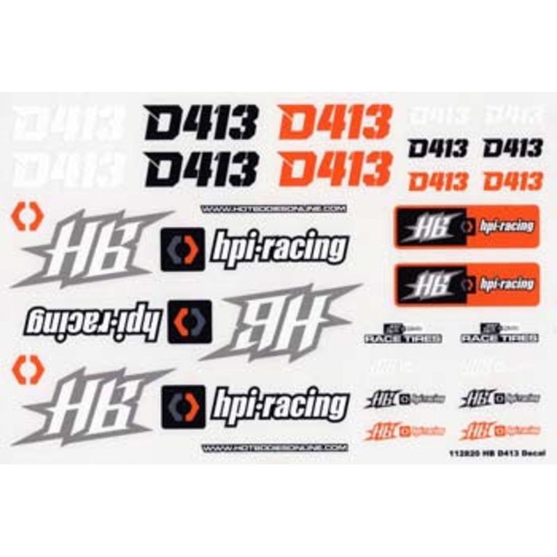 HB RACING 112823 Decal Sheet D413