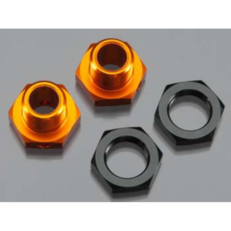 HPI 101785 Hex Wheel Adapters 5mm Orange/Black Trophy Buggy