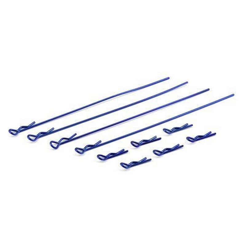 ASSOCIATED 1734 Body Clips Met Blue 6 Short 4 Long SC10 2WD B4.1 SC104x4 B44.2