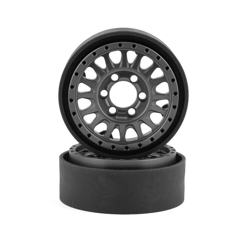 VANQUISH VPS07803 KMC KM445 Impact 1.9" Beadlock Crawler Wheels (Grey) (2)