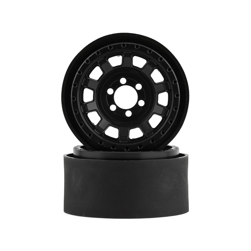 VANQUISH VPS08701 KMC KM236 Tank 2.2" Beadlock Crawler Wheels (Black) (2)