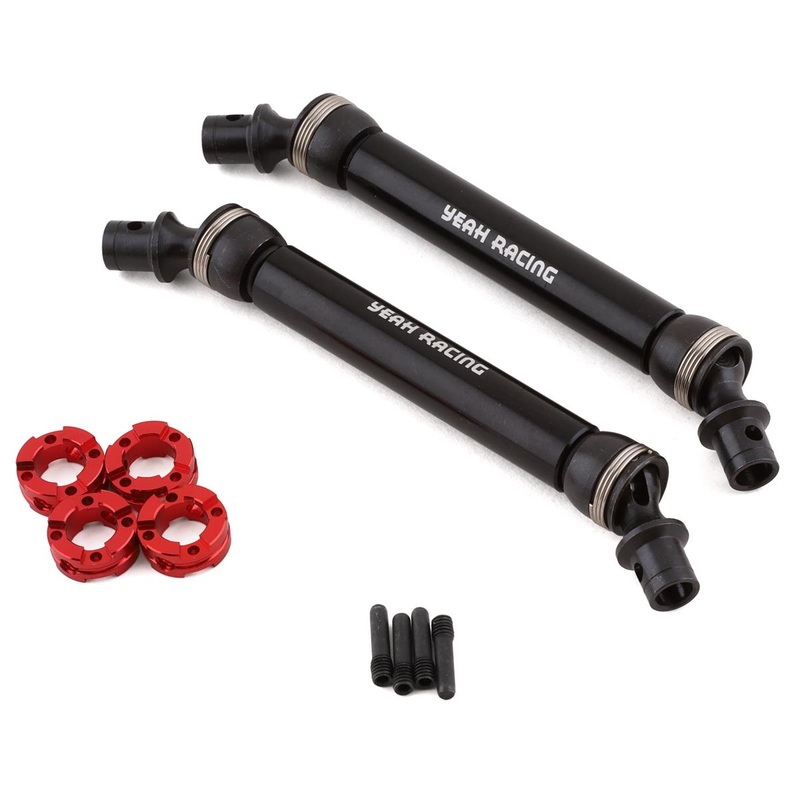 YEAH RACING AXCP-004 Axial Capra 1.9 Front & Rear Steel Center Driveshafts (Black) (2)