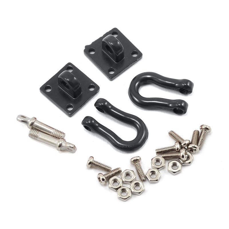 YEAH RACING YA-0378 1/10 Crawler Scale Heavy Duty Shackle w/Mounting Bracket (Black) (2)