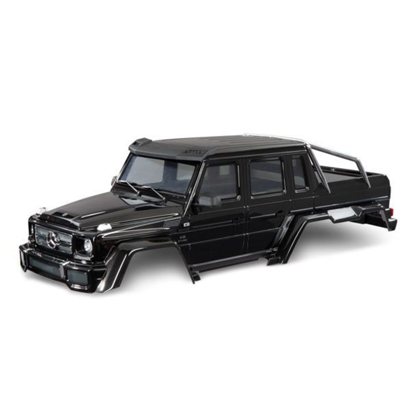 TRAXXAS 9129-BLK Traxxas Body, Mercedes-Benz G 63, complete (gloss black metallic) (includes grille, side mirrors, door handles, windshield wipers, & clipless mounting) (requires #8080X & 8828X inner fenders)