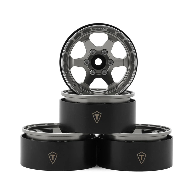 TREAL X0037KMNKB TLHTWHEEL-70 Type H 1.9" 6-Spoke Beadlock Wheels (Grey) (4)