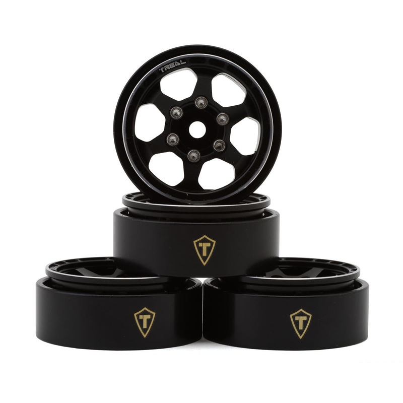 TREAL X00396G9MV Type D 1.0" Concave 6-Spoke Beadlock Wheels (Black) (4)