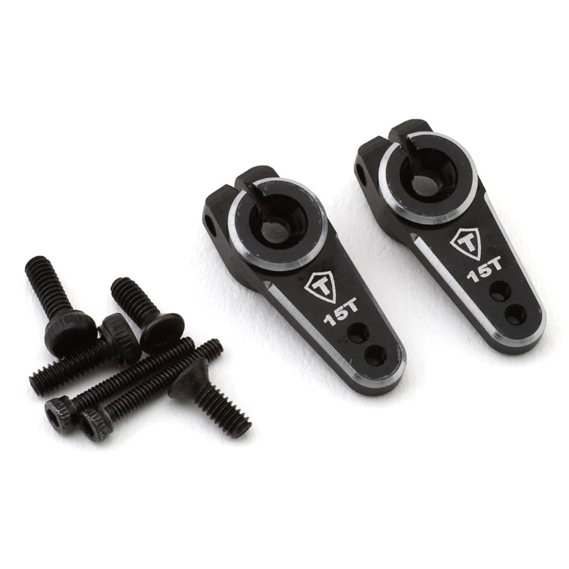 TREAL X003EARKN9 TSCX24-190 Axial SCX24 Aluminum Servo Horn (Black) (2) (15T Emax)
