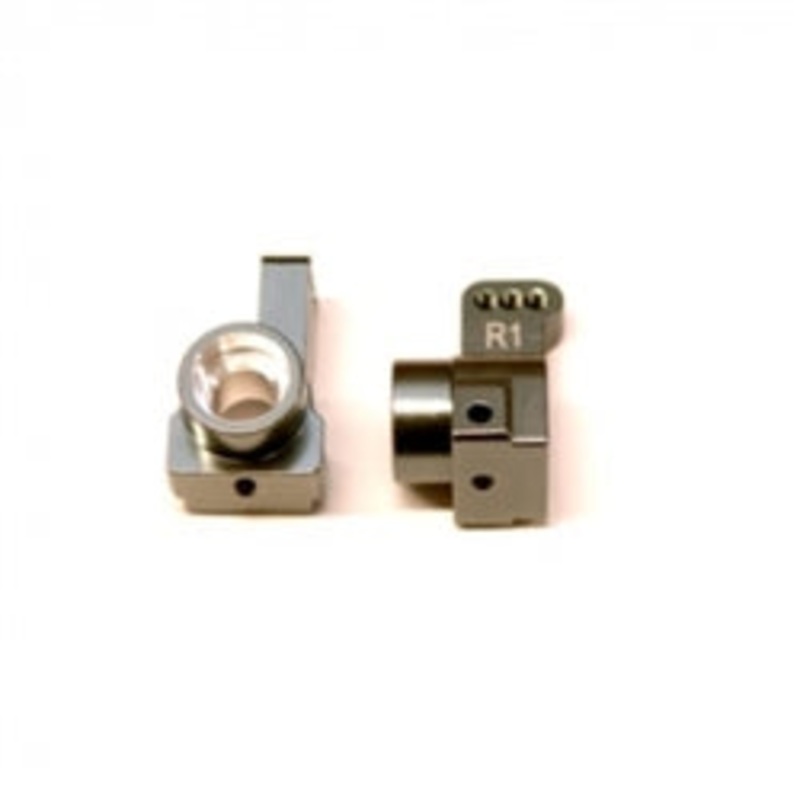 STRC STC91418-T1GM Aluminum Rear Hub Carriers 1 degree Toe-in for Associated DR10 - Gun Metal (2)