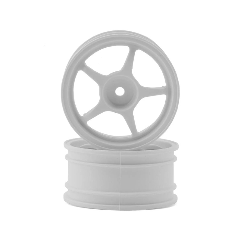 TAMIYA 53232 5-Spoke 1/10 On-Road Wheels w/Wheel Nuts (White) (2)
