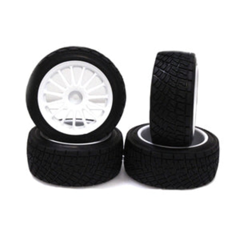 RACERS EDGE RCE3481W 1/10 HPI Rally Off-Road WR8 Flower Line White Wheels (4pcs)