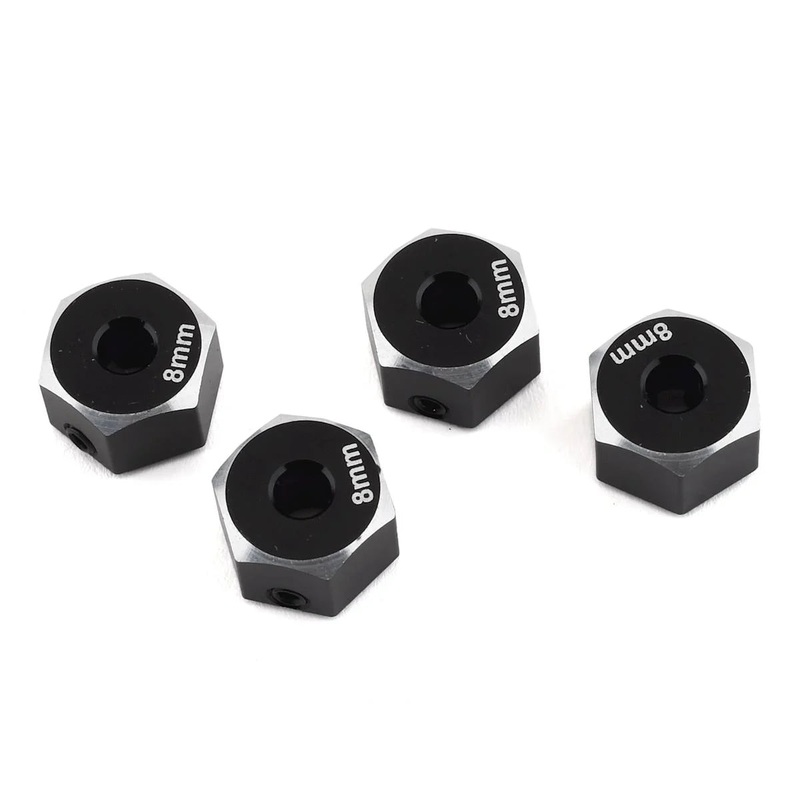 SAMIX SCX2-6063-8-BK SCX10 II Aluminum 12mm Hex Adapter (Black) (4) (8mm)