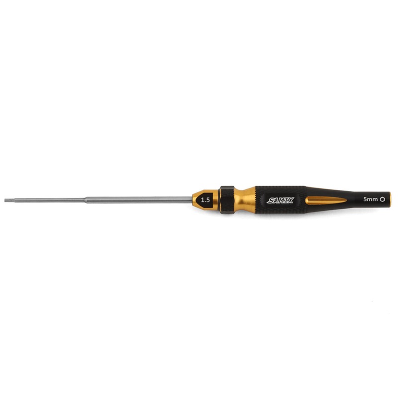 SAMIX TRX4M-SD15 TRX-4M 2-in-1 Hex Wrench, Nut Driver (Gold) 1.5mm Hex and 5mm m5 Nut for TRX4m