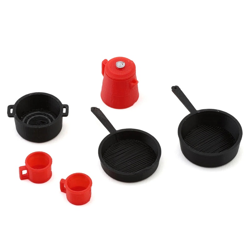 SCALE BY CHRIS SBCMUL13 1/10 Camping Pack 2 (Skillet/Pot/Coffee Pot/2 Coffee Cups)