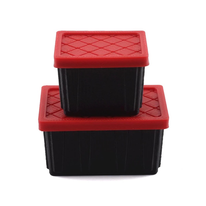 SCALE BY CHRIS SBCMUL6R 1/10 HD Tote Bin Bundle Pack w/Red Lid