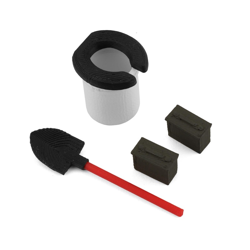 SCALE BY CHRIS SBCTR04 Scale By Chris TRX4M 1/18 Bundle w/2 Ammo Cans, Shovel & Camping Loo (Miniature Scale Accessory)