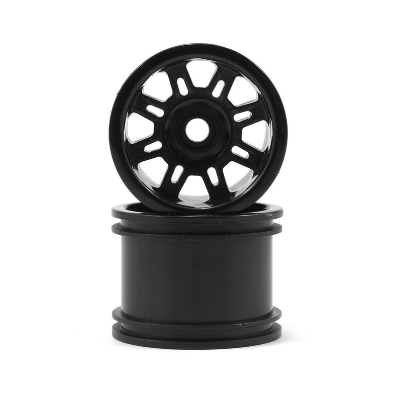 RPM 73202  *DISC* Spider 1/18 Truck Wheels Front Losi Mini-T Black
