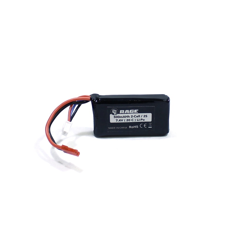 RAGE RC RGRA1152 7.4V 2S 500mAh 20C Lipo Battery with JST Connector: Super Cub 750, Super Cub 750 BL