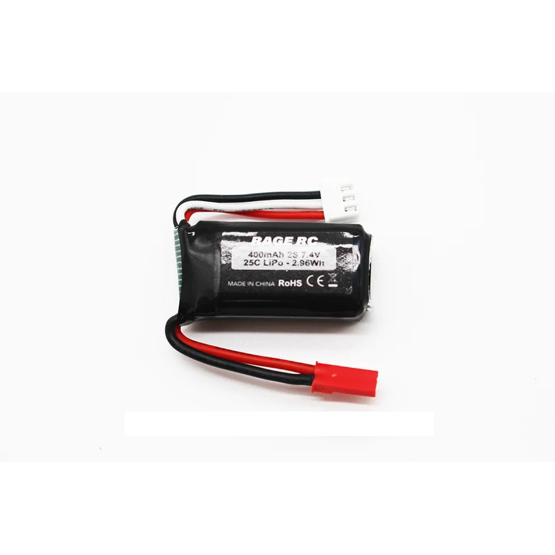 RAGE RC RGRA1631 2S 7.4V 400mAh LiPo with JST Plug; P-51D BL