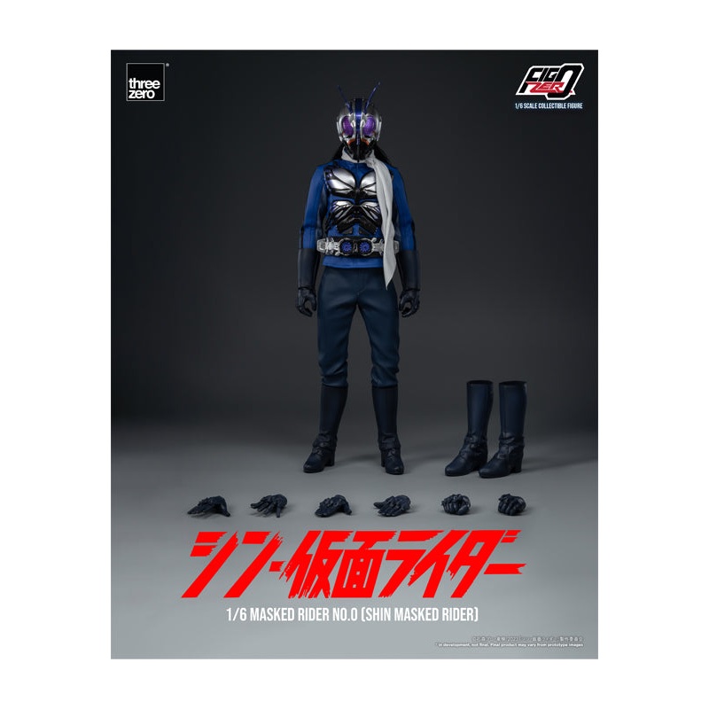 SHIN MASKED RIDER threezero 3A FigZero 1/6 Masked Rider No.0