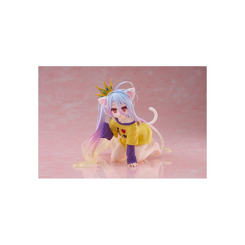 No Game No Life TAITO Desktop Cute Figure - Shiro (Cat Ear T-Shirt Ver.)