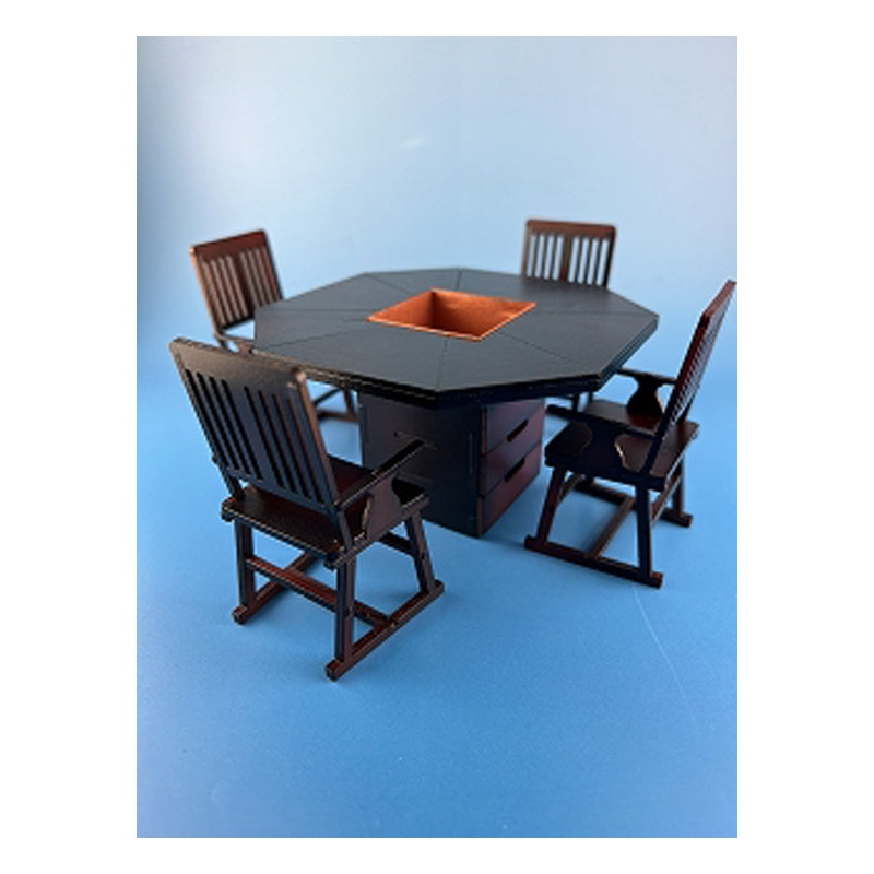 cobaanii mokei 1/12 Octagon Table & Chairs with Irori WZ-028