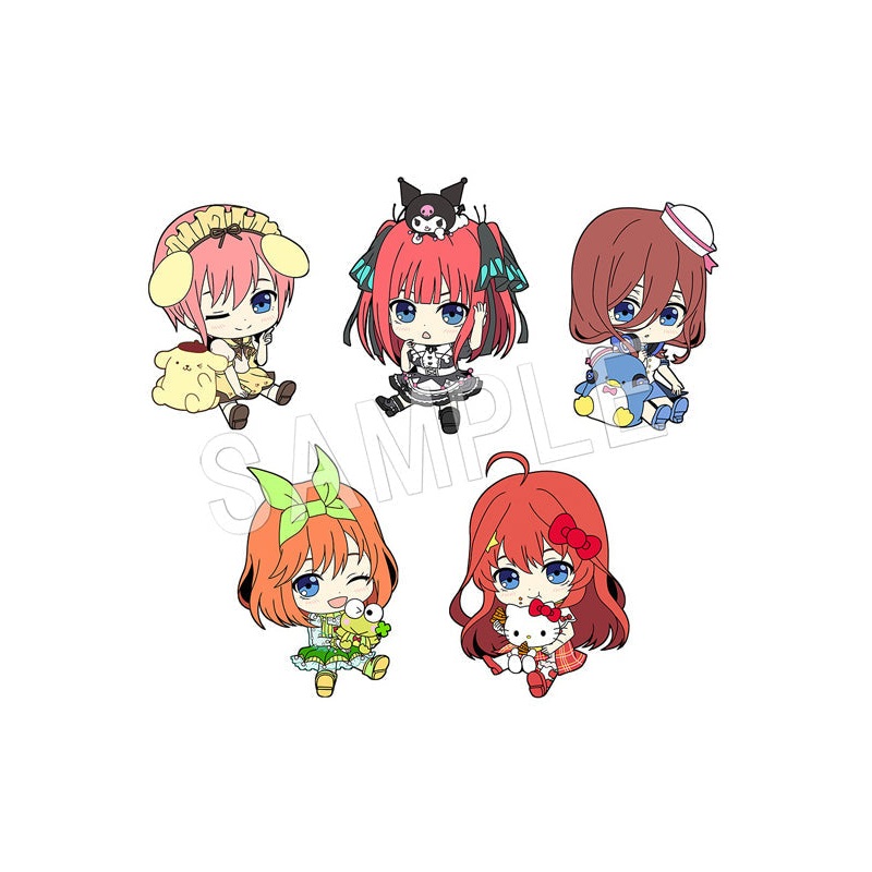 The Quintessential Quintuplets Season 2 Chugai Mining x Sanrio Characters Petanko Trading Rubber Strap (Box of 5)